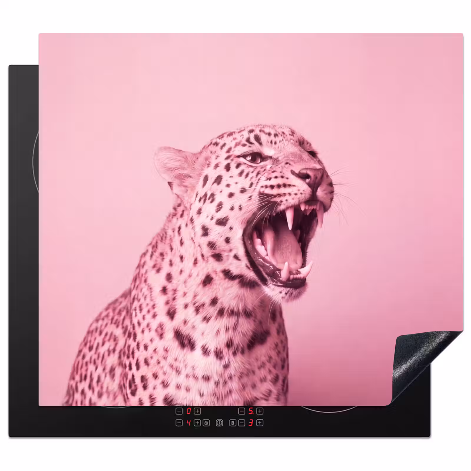 Herdabdeckplatte - Rosa Katze – Modern — 1