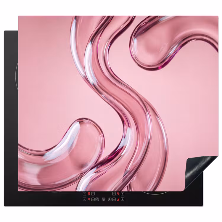 Herdabdeckplatte - Form – Abstrakt – Rosa — 1