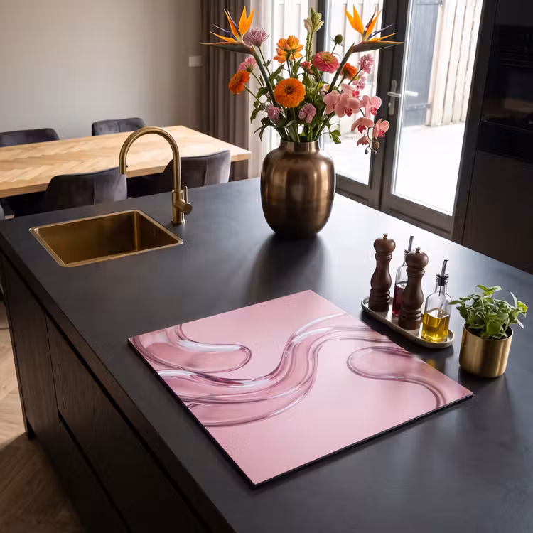 Herdabdeckplatte - Form – Abstrakt – Rosa — 5