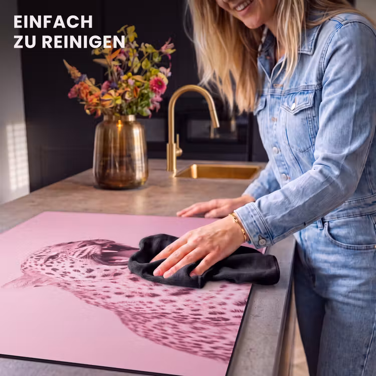 Herdabdeckplatte - Rosa Katze – Modern — 6
