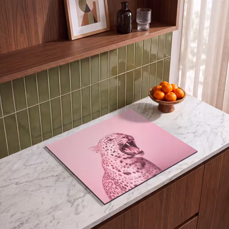 Herdabdeckplatte - Rosa Katze – Modern — 8