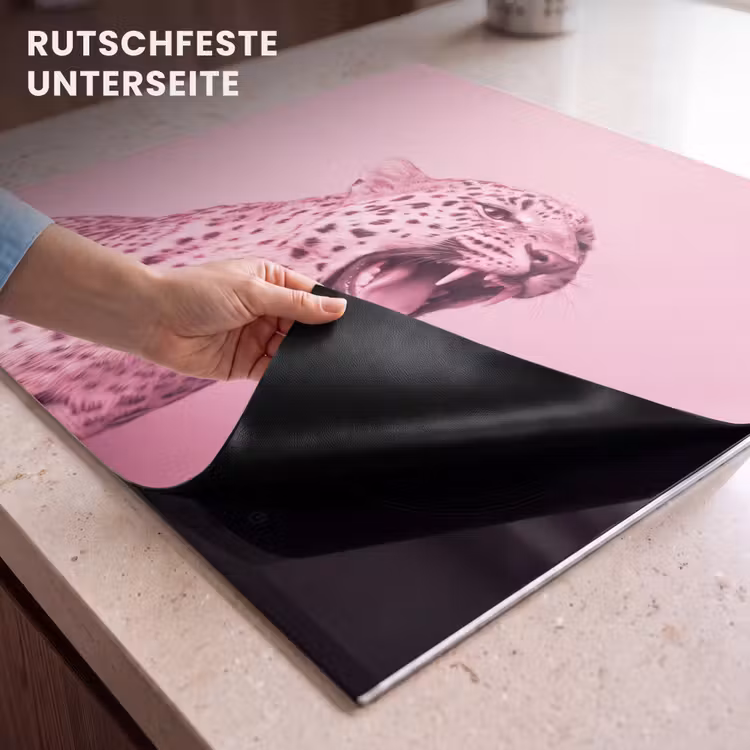 Herdabdeckplatte - Rosa Katze – Modern — 9