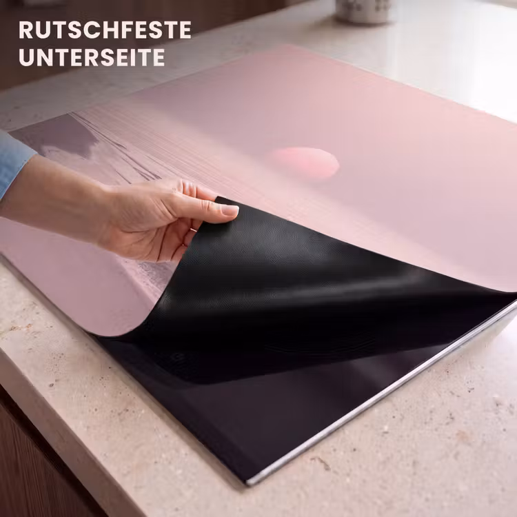 Herdabdeckplatte - Rosa Sonnenuntergang – Strand — 9