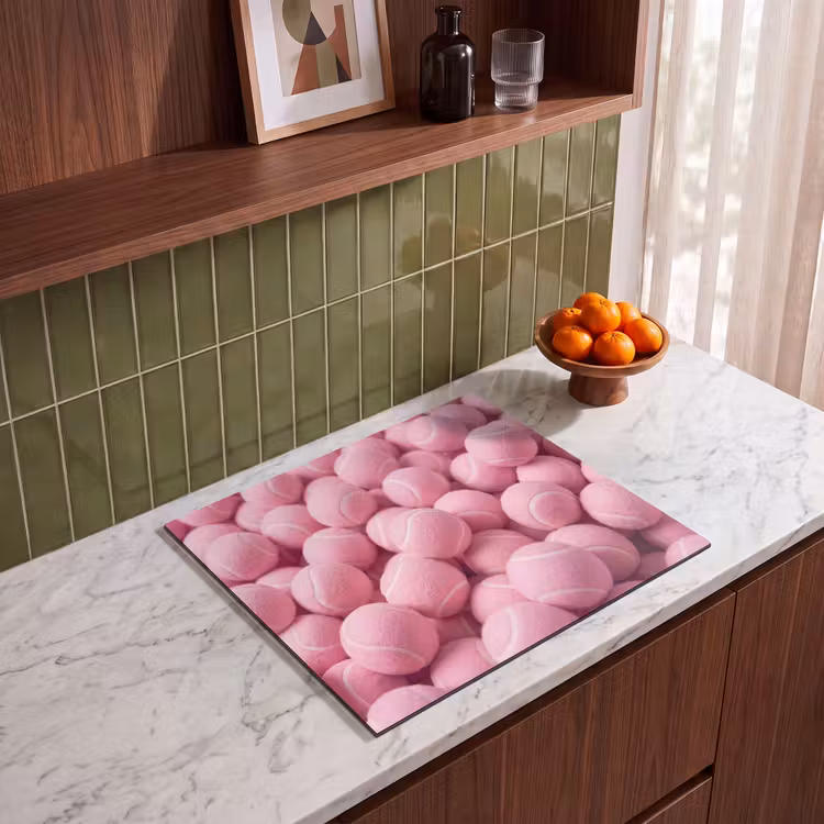 Herdabdeckplatte - Rosa Tennisbälle – Sport — 8