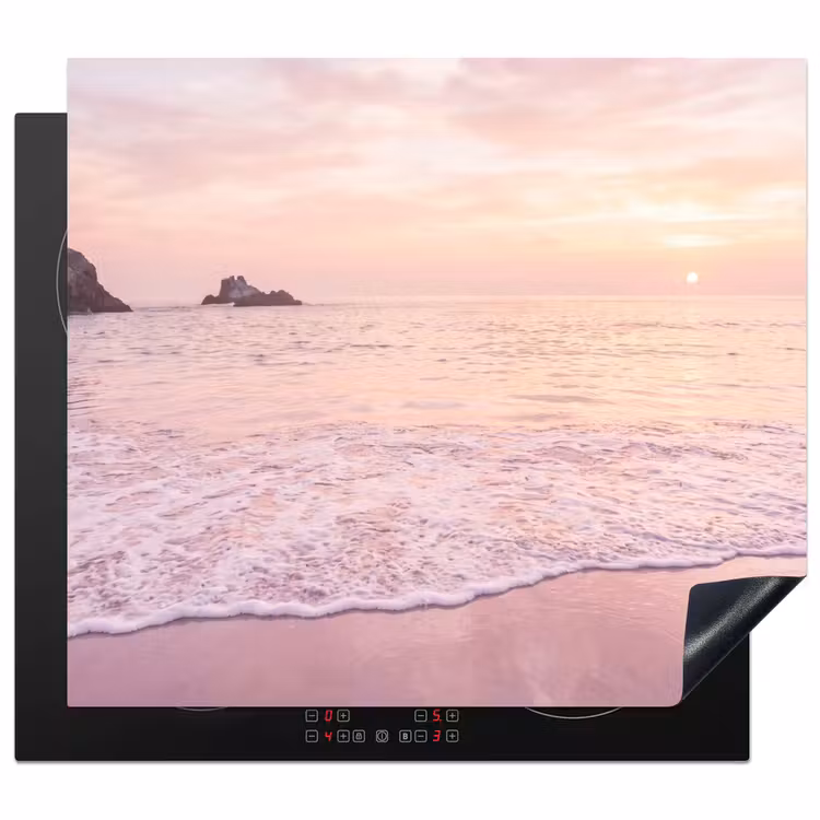 Herdabdeckplatte - Strand – Sonnenuntergang – Rosa — 1