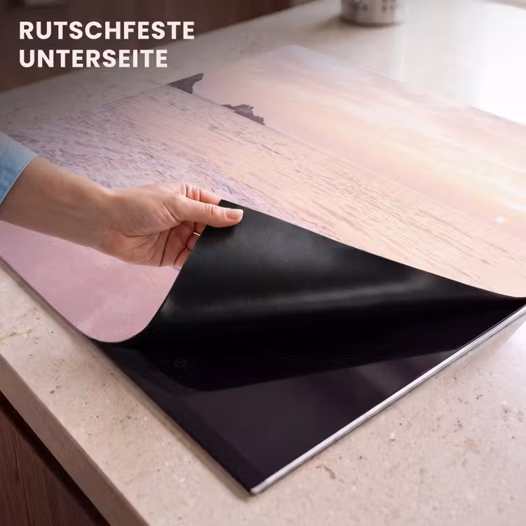 Herdabdeckplatte - Strand – Sonnenuntergang – Rosa — 9