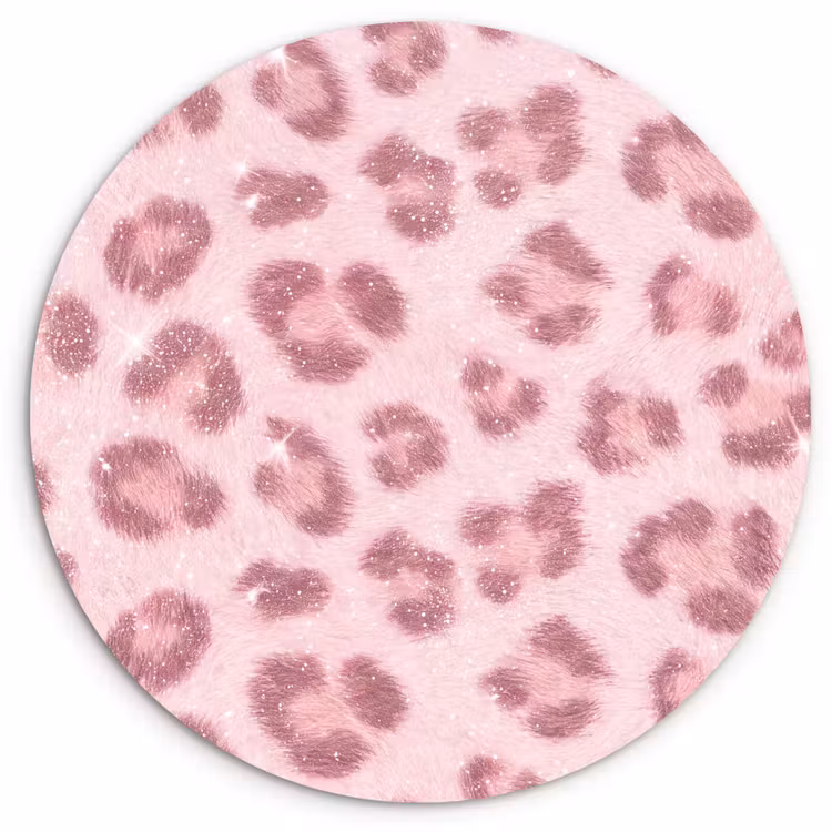 Forexbild Rund - Rosa Tiermuster – Glitzer — 1