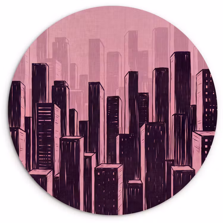 Forexbild Rund - Stadt – Abstrakt – Rosa — 1