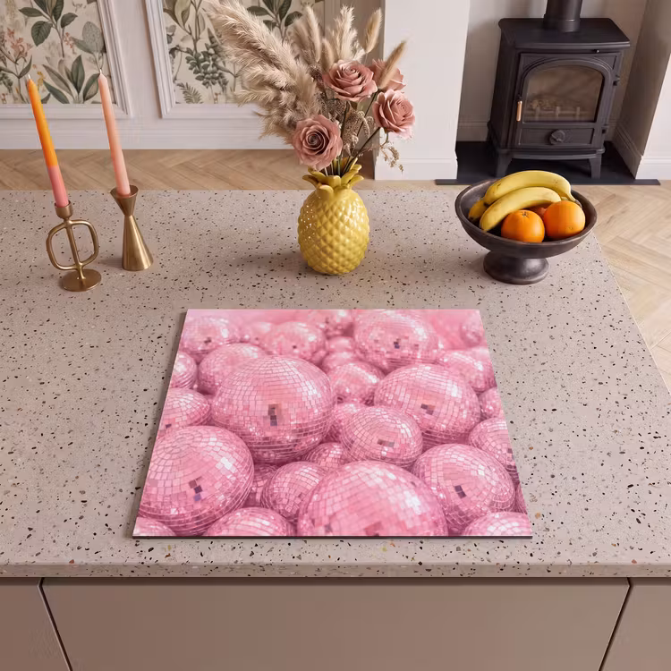 Herdabdeckplatte - Rosa Discokugeln — 2