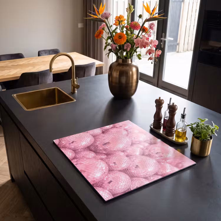 Herdabdeckplatte - Rosa Discokugeln — 5