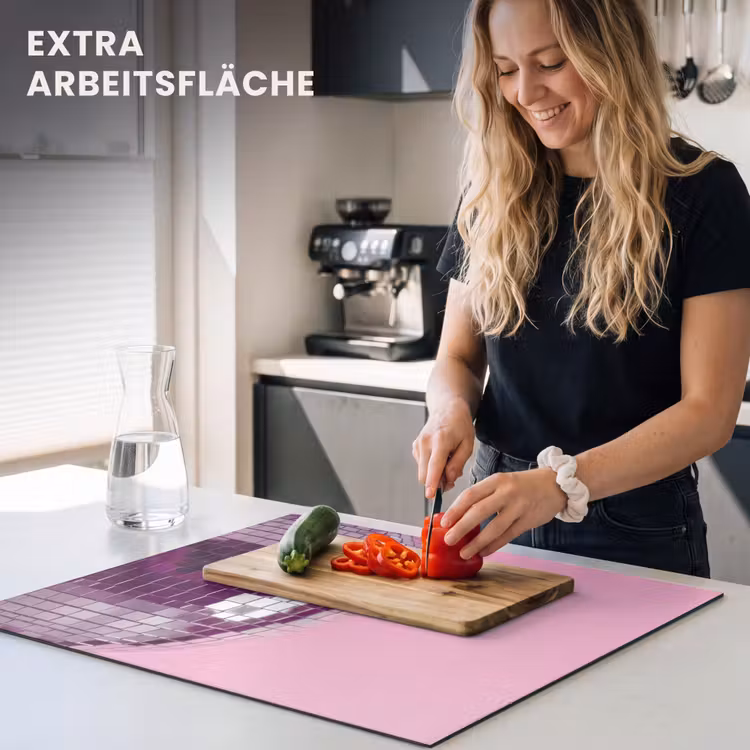 Herdabdeckplatte - Spiegelkugel – Silber – Modern — 4