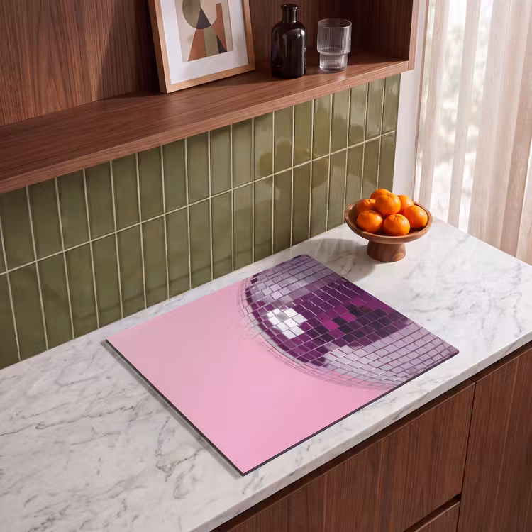 Herdabdeckplatte - Spiegelkugel – Silber – Modern — 8