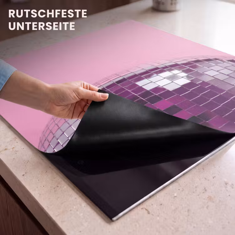 Herdabdeckplatte - Spiegelkugel – Silber – Modern — 9