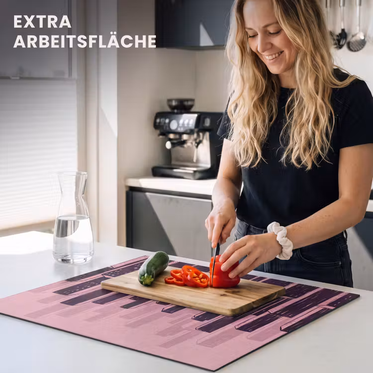 Herdabdeckplatte - Stadt – Abstrakt – Rosa — 4