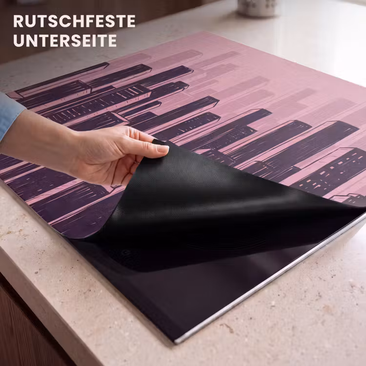 Herdabdeckplatte - Stadt – Abstrakt – Rosa — 9