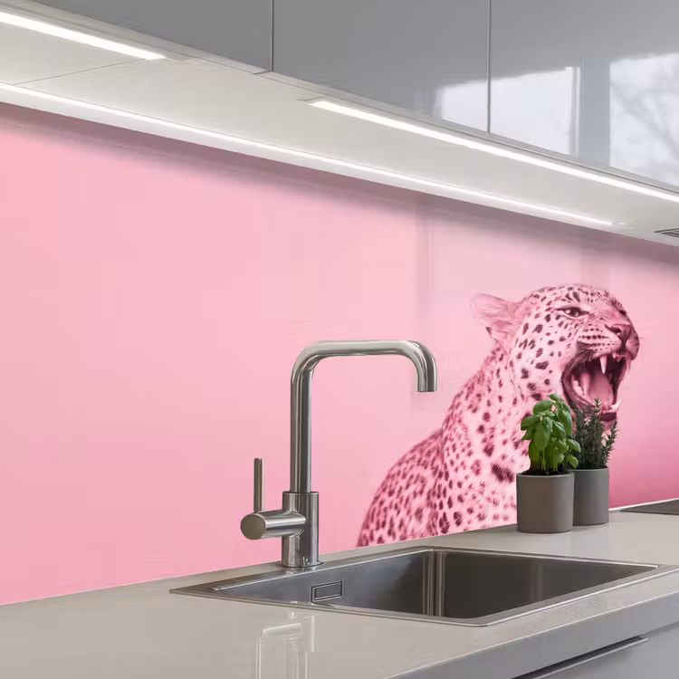 Küchenrückwand - Rosa Katze – Modern — 2