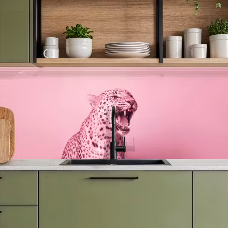 Küchenrückwand - Rosa Katze – Modern — 8