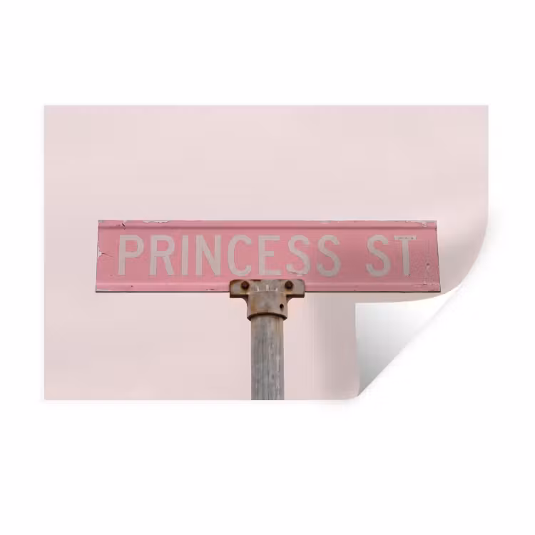 Wandtattoo – Rosa Straßenschild – Stadt — 1