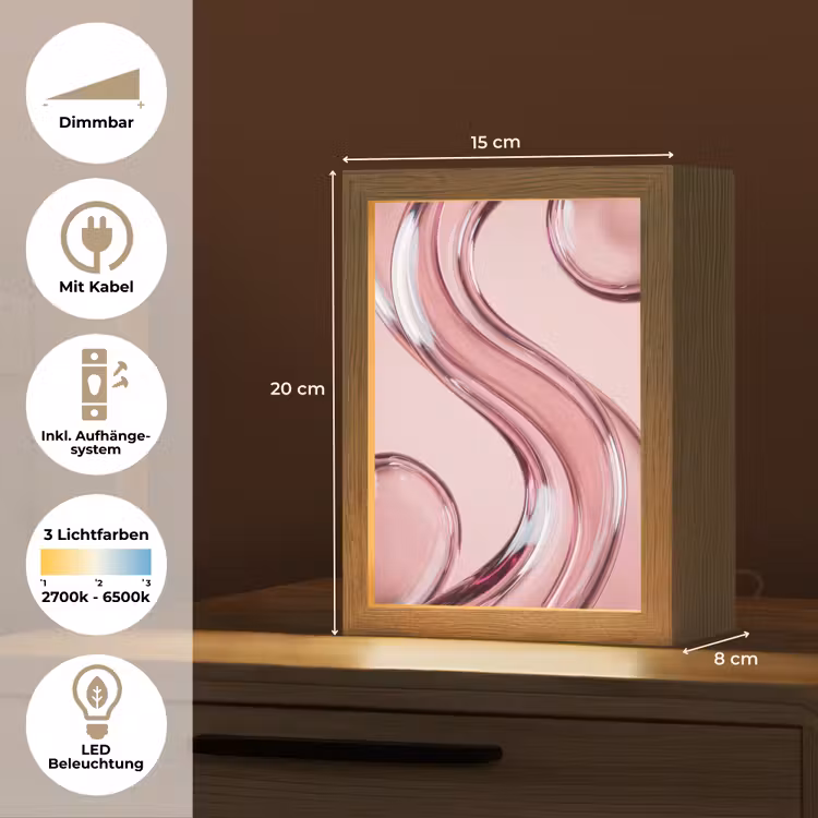 Personalisierte Lightbox - Form – Abstrakt – Rosa — 6