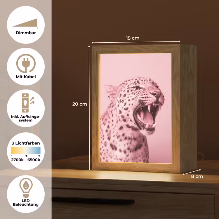 Personalisierte Lightbox - Rosa Katze – Modern — 6