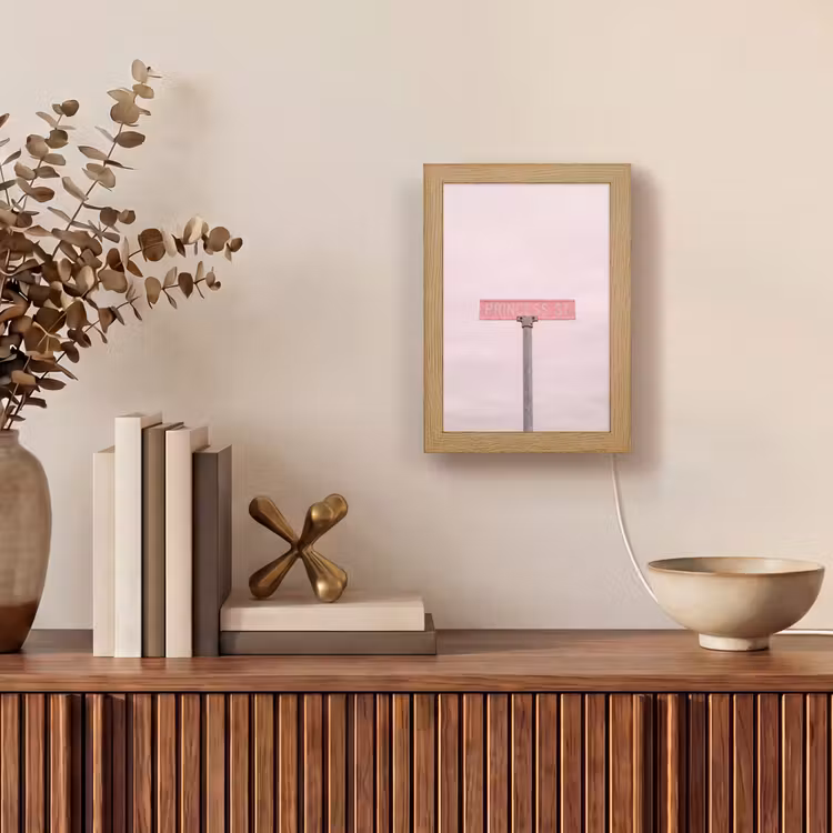 Personalisierte Lightbox - Rosa Straßenschild – Stadt — 4