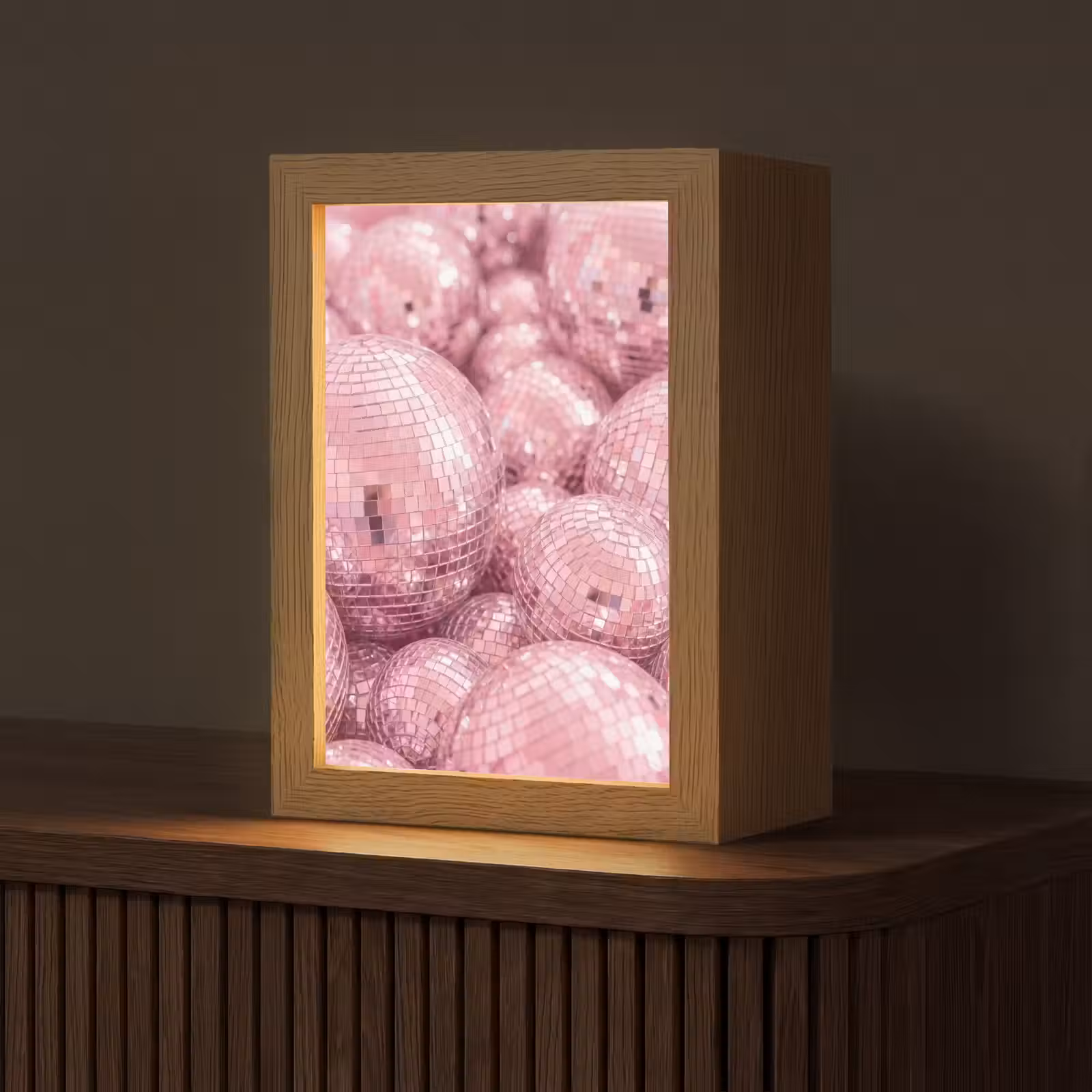 Personalisierte Lightbox - Rosa Discokugeln — 1