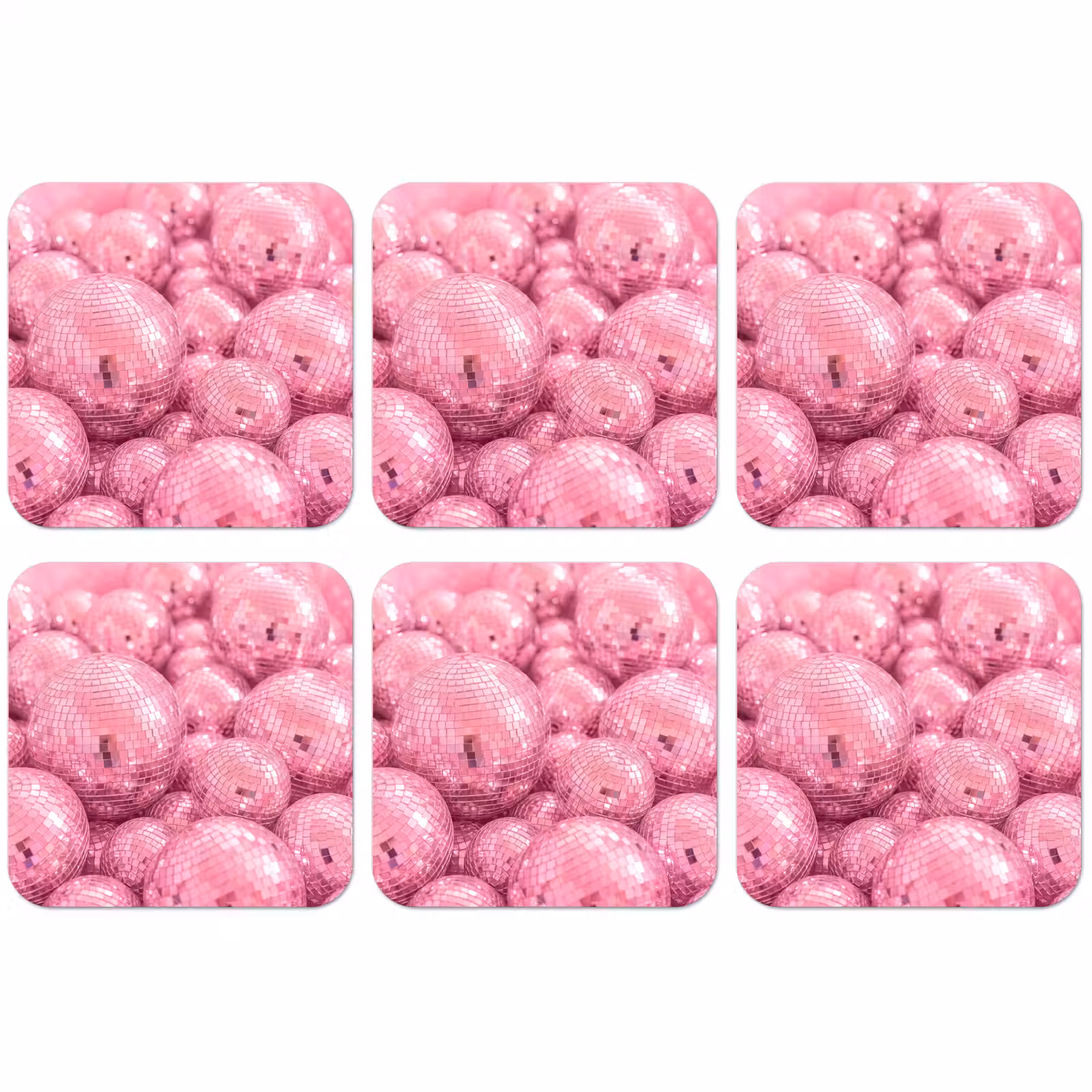 Untersetzer - Rosa Discokugeln — 1