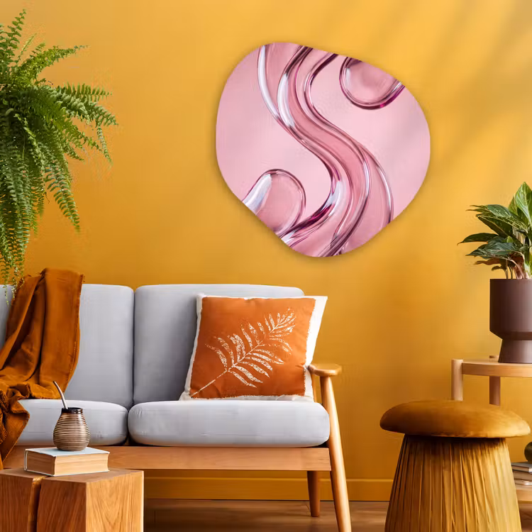 Alu-Dibond-Bild Organische Form - Form – Abstrakt – Rosa — 3