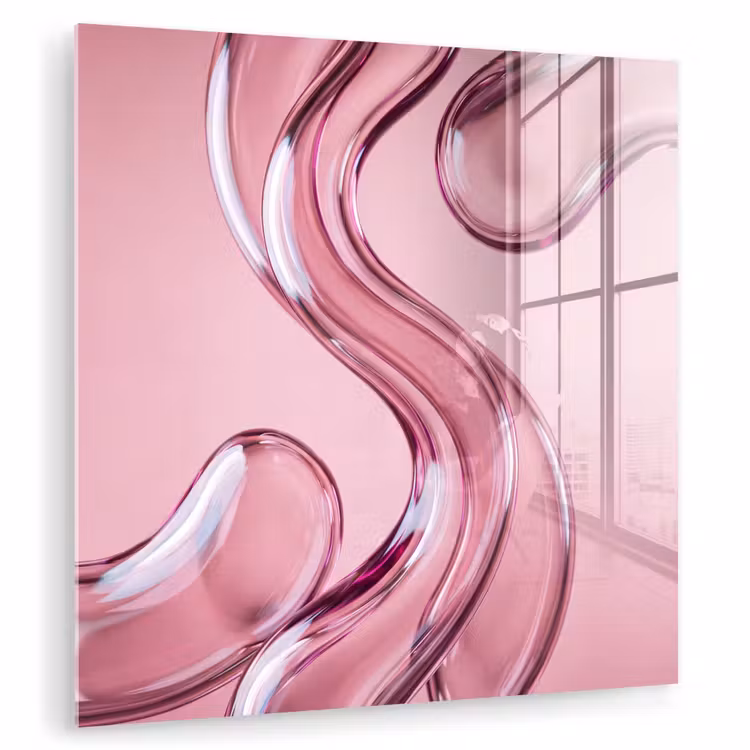 Glasbild - Form – Abstrakt – Rosa — 1