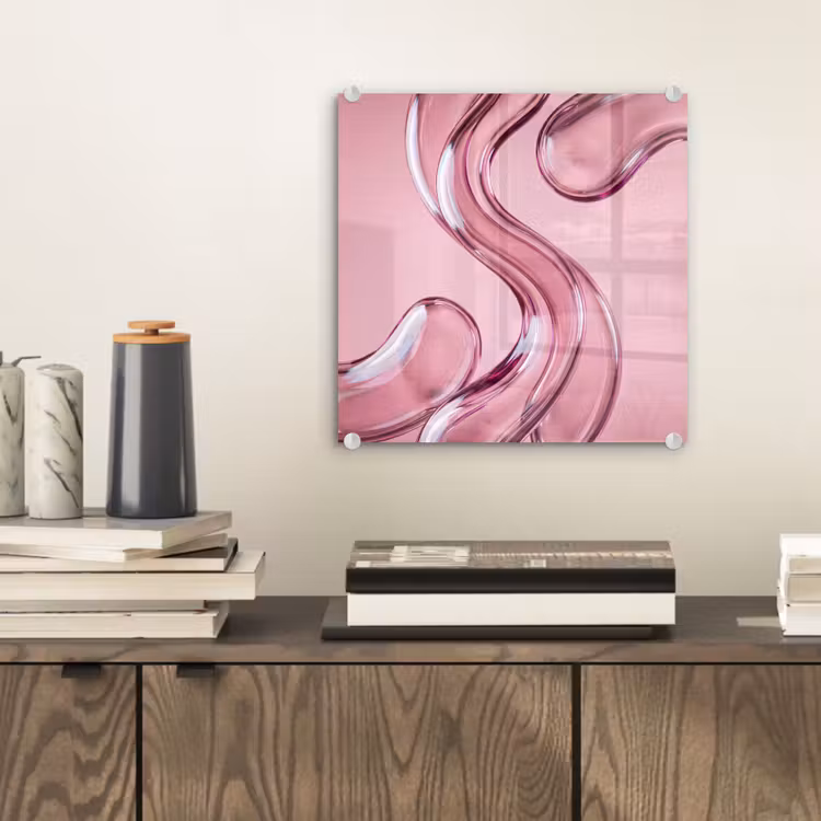 Glasbild - Form – Abstrakt – Rosa — 2