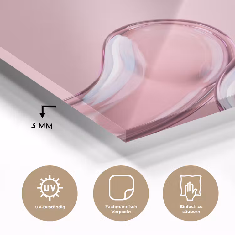 Glasbild - Form – Abstrakt – Rosa — 3