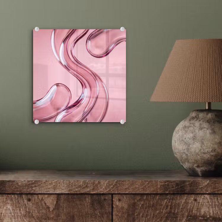 Glasbild - Form – Abstrakt – Rosa — 4