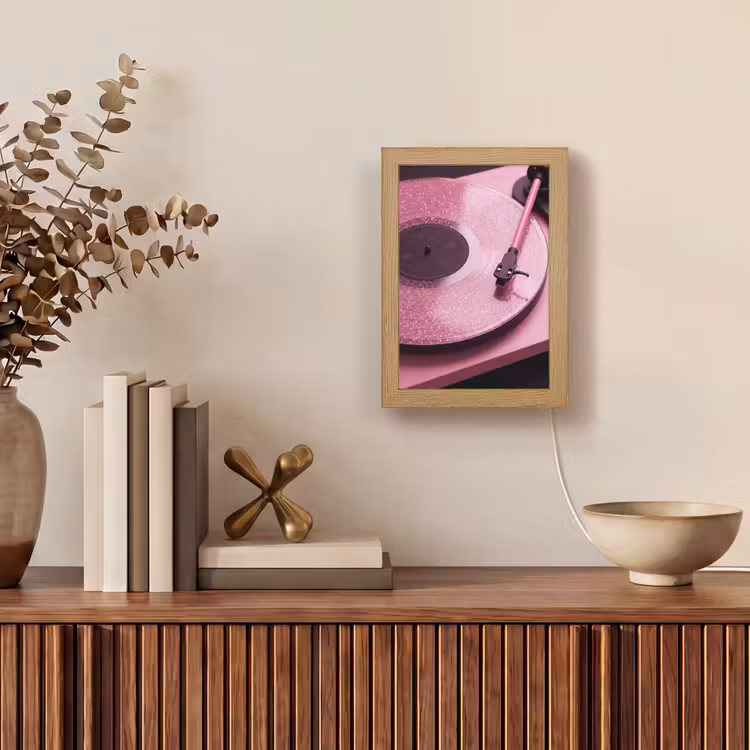 Personalisierte Lightbox - Plattenspieler – Rosa – Musik — 4