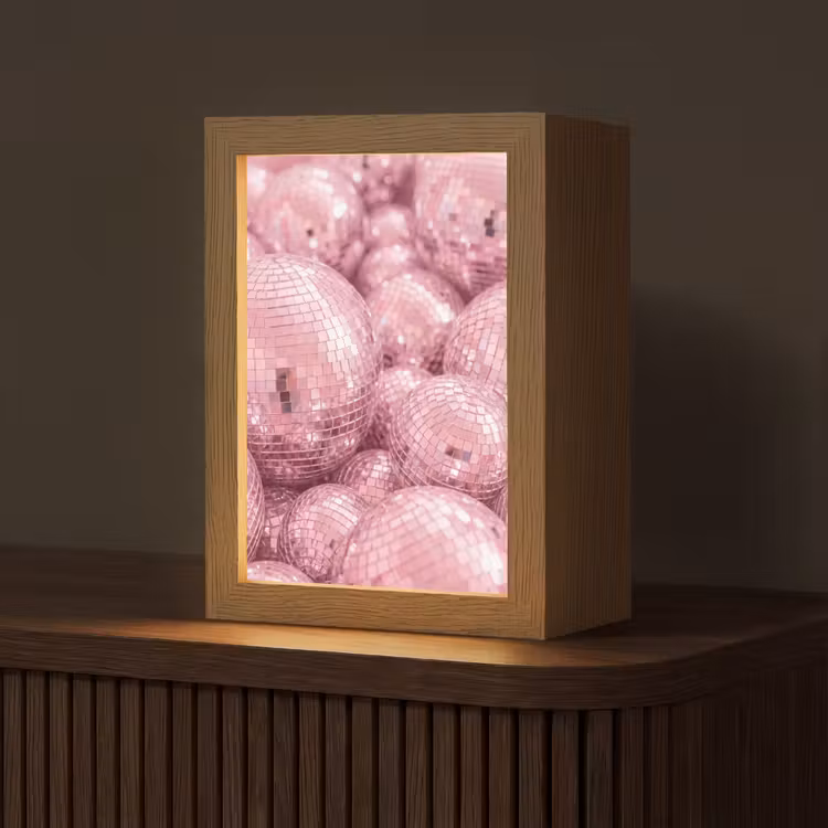 Personalisierte Lightbox - Rosa Discokugeln — 1