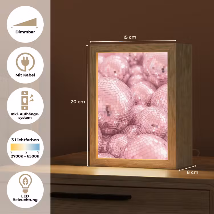 Personalisierte Lightbox - Rosa Discokugeln — 6