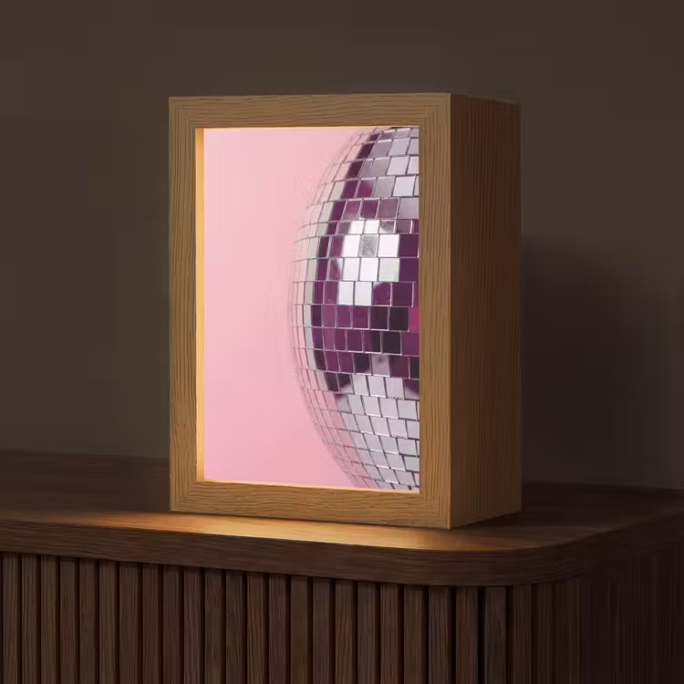 Personalisierte Lightbox - Spiegelkugel – Silber – Modern — 1