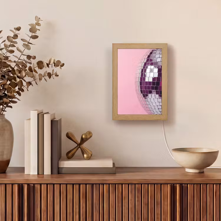 Personalisierte Lightbox - Spiegelkugel – Silber – Modern — 4