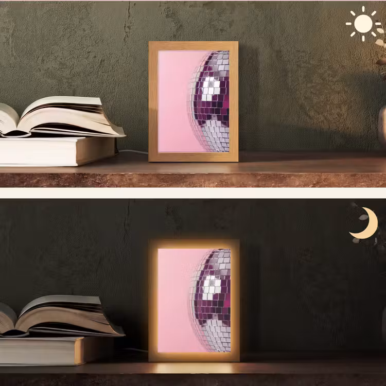 Personalisierte Lightbox - Spiegelkugel – Silber – Modern — 5