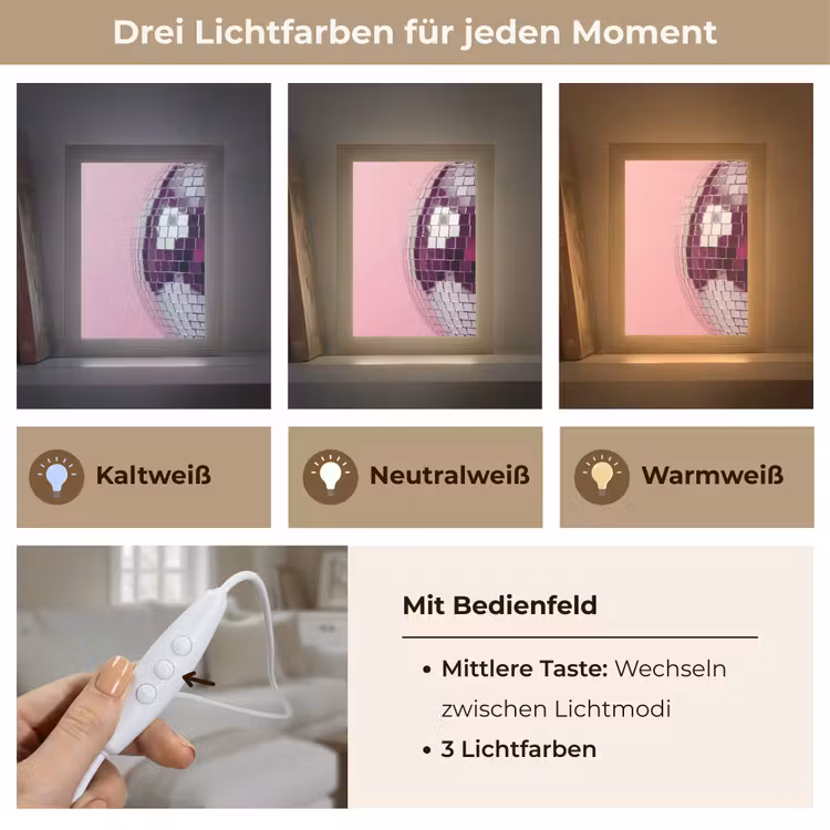 Personalisierte Lightbox - Spiegelkugel – Silber – Modern — 7