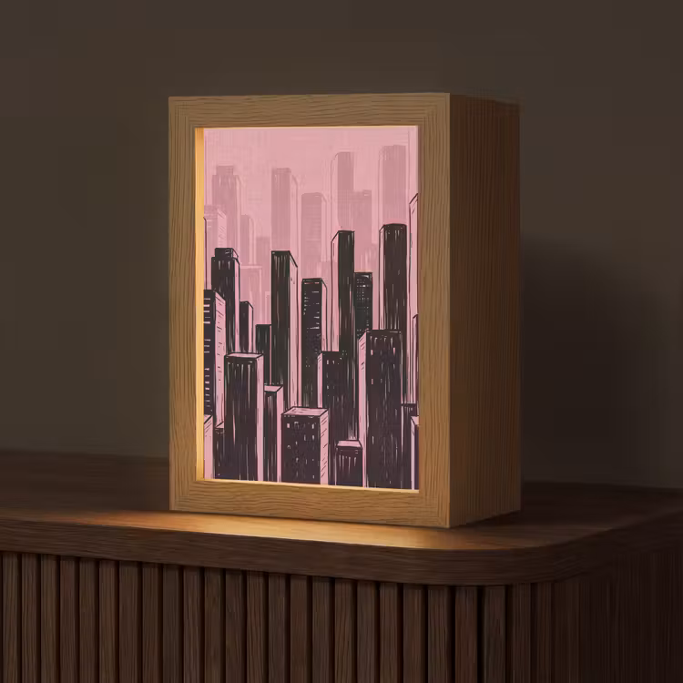 Personalisierte Lightbox - Stadt – Abstrakt – Rosa — 1