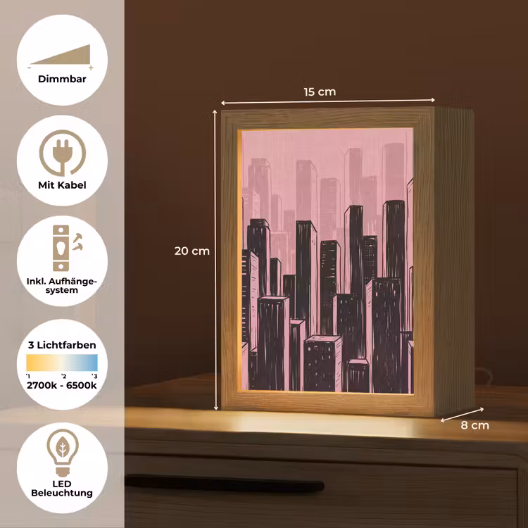 Personalisierte Lightbox - Stadt – Abstrakt – Rosa — 6