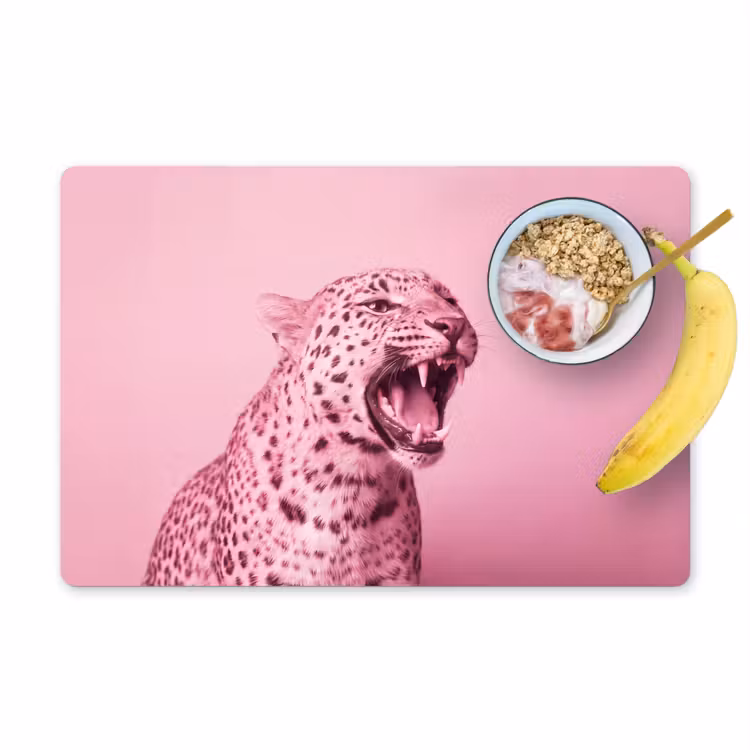Tischset - 6 Stück - Rosa Katze – Modern — 1