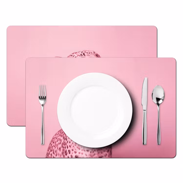 Tischset - 6 Stück - Rosa Katze – Modern — 2