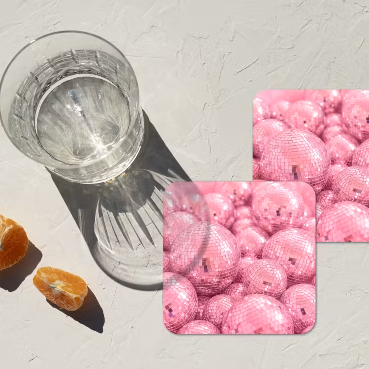 Untersetzer - Rosa Discokugeln — 2