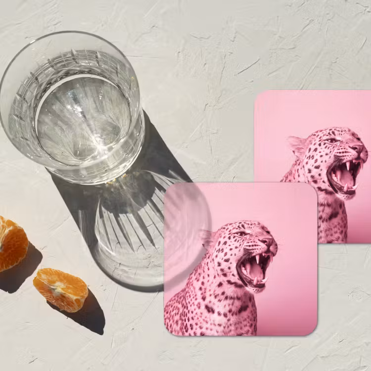 Untersetzer - Rosa Katze – Modern — 2
