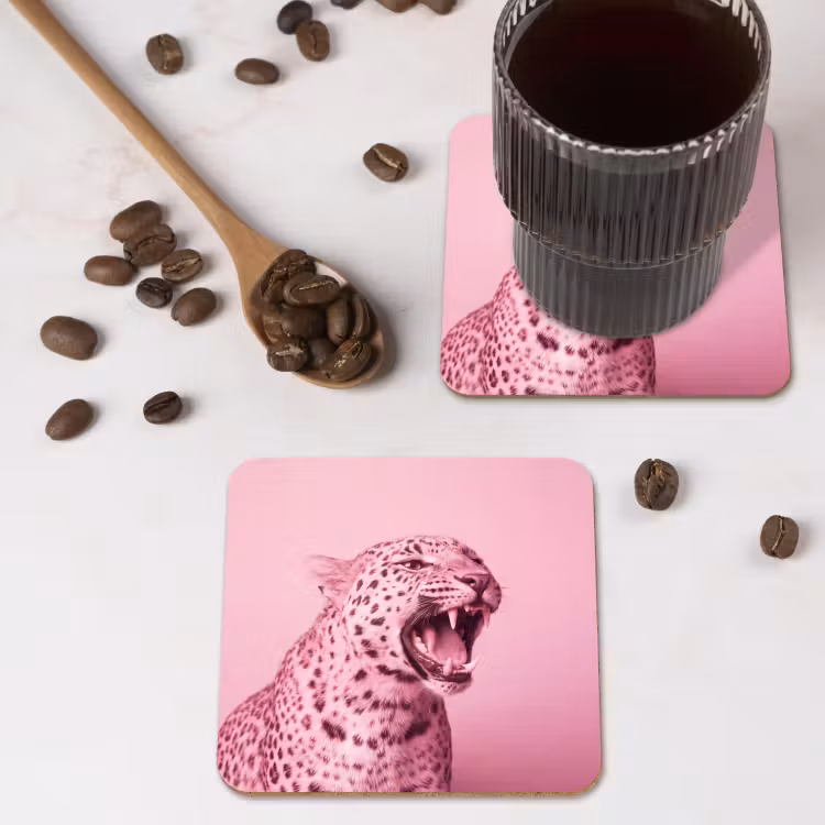 Untersetzer - Rosa Katze – Modern — 4