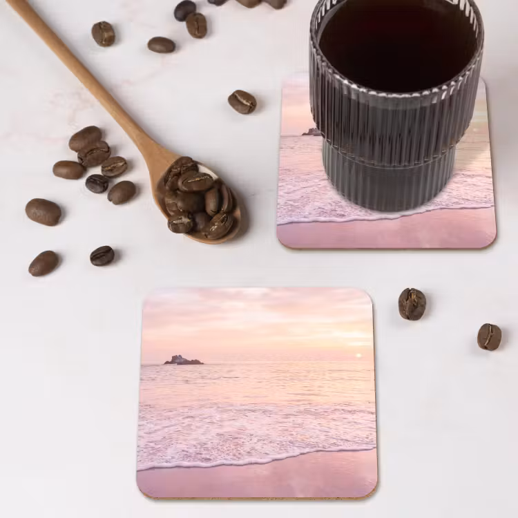 Untersetzer - Strand – Sonnenuntergang – Rosa — 4