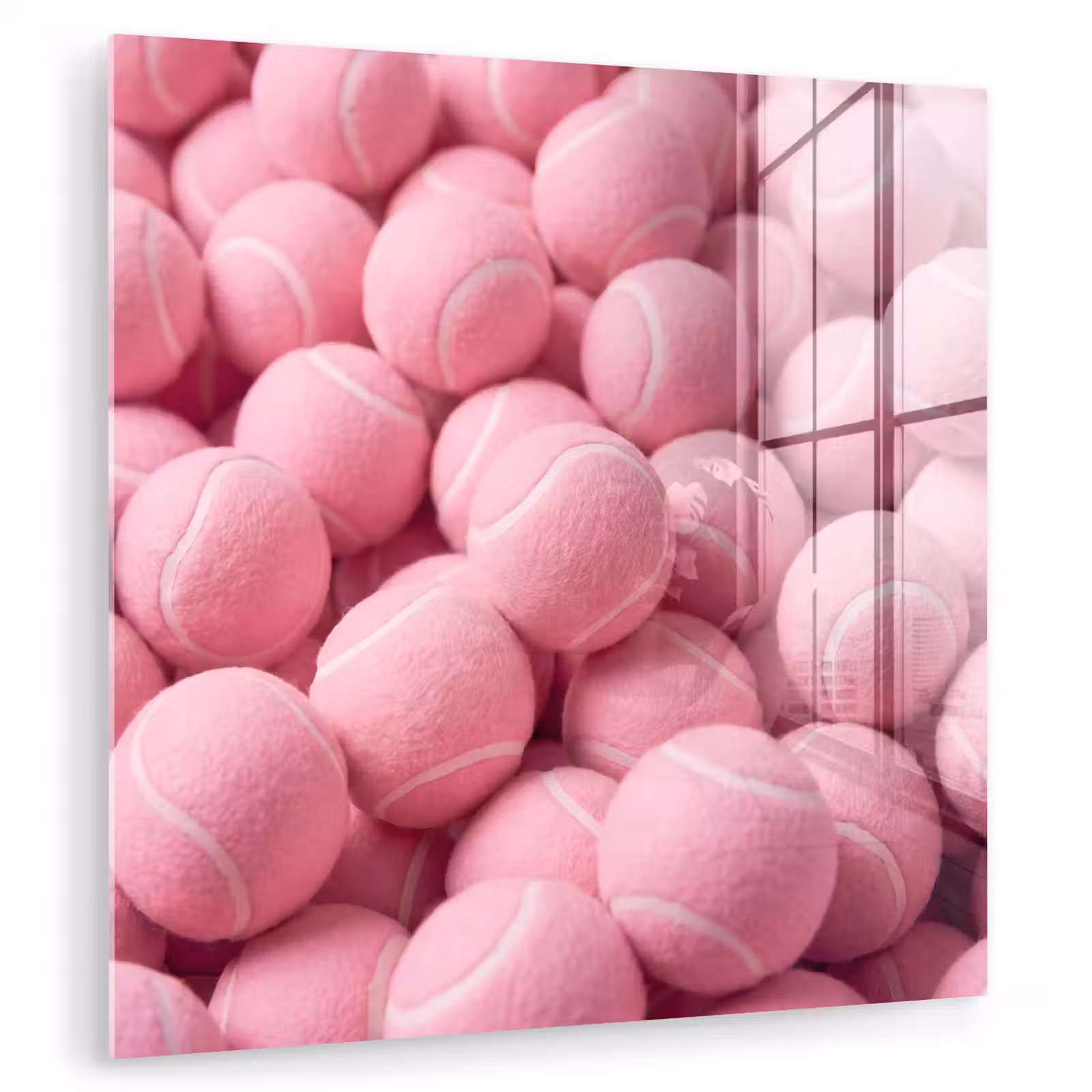 Glasbild - Rosa Tennisbälle – Sport — 1