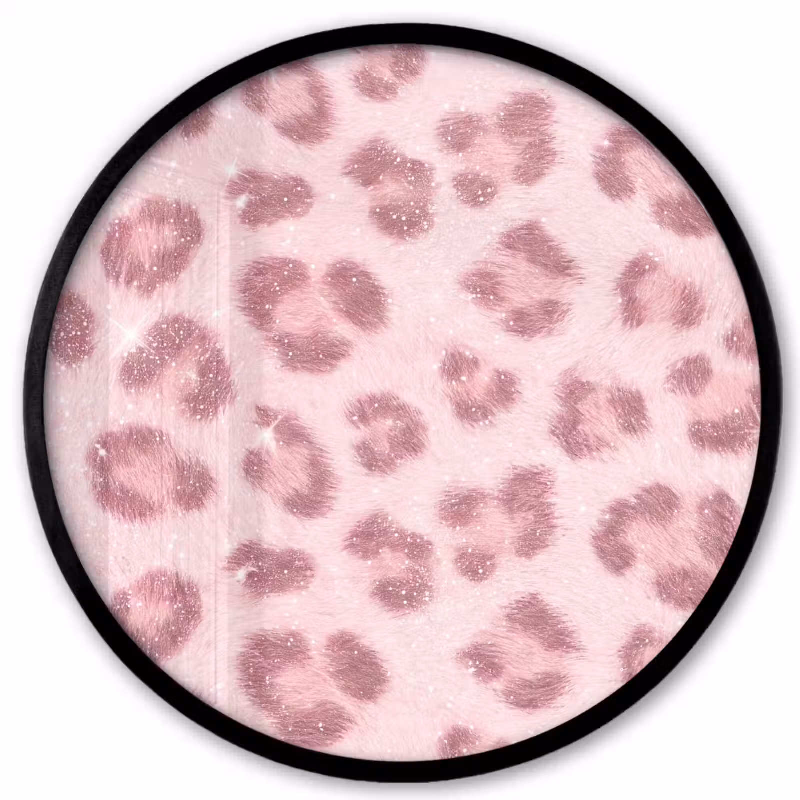 Poster im Rahmen Rund - Rosa Tiermuster – Glitzer — 1