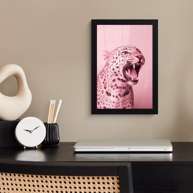 Bilder mit Rahmen - Rosa Katze – Modern — 2